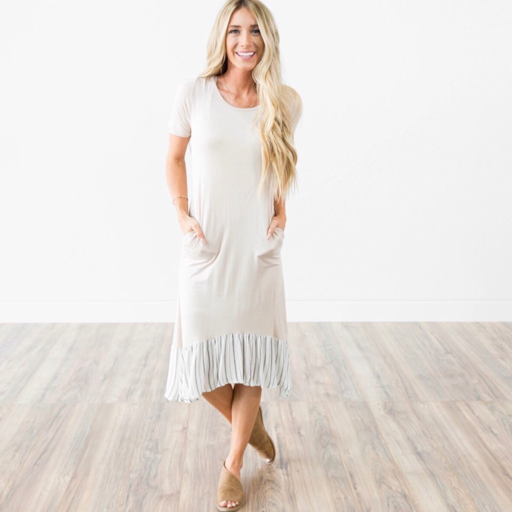 Beige midi dress